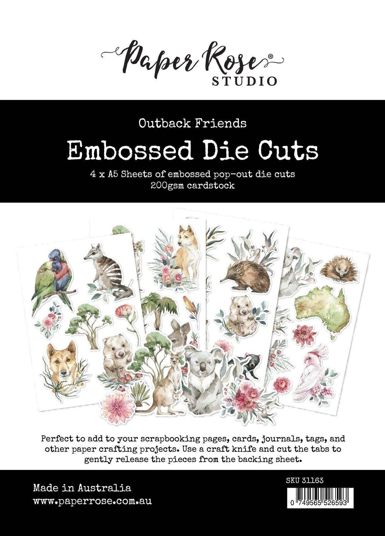 Outback Friends Embossed Die Cuts