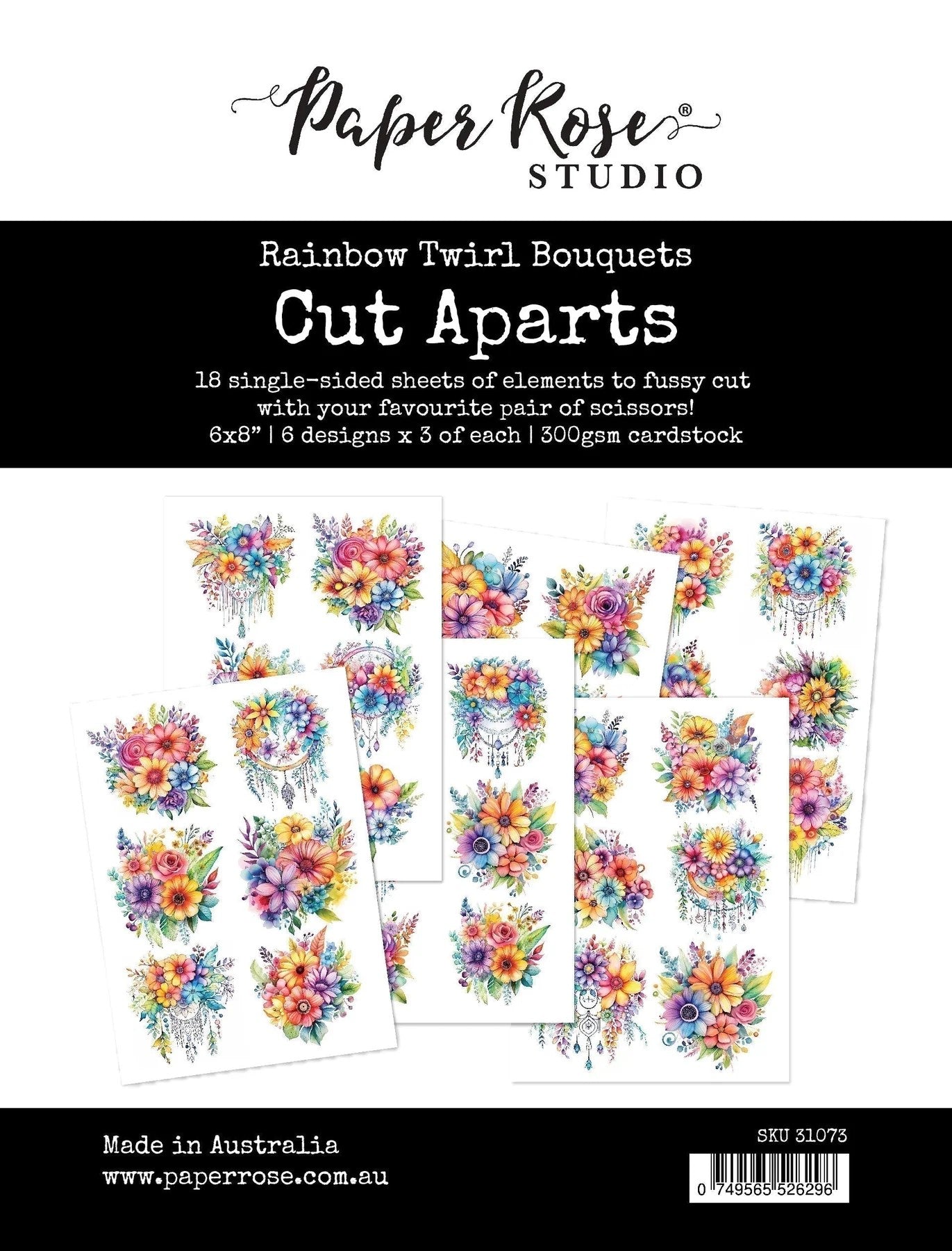 Rainbow Twirl Bouquets Cut Aparts